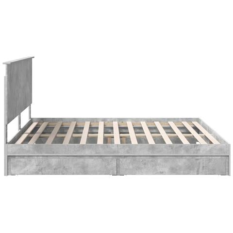 Letto con Contenitore con testiera Grigio cemento 200 x 200 cm - Foto 9