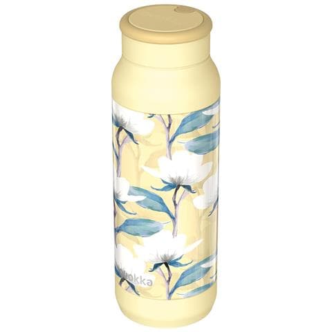 Bottiglia Termica Pulse 700ml In Acciaio Inossidabile Motivo Magnolia Ad Acquerello, Giallo - Foto 1