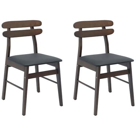 Sedia da pranzo 2 pcs Marrone chiaro e nero - Foto 1