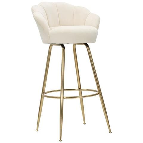 Sgabello Alto Vkh451-beige-metallo-55x53x110 Cm - Foto 1