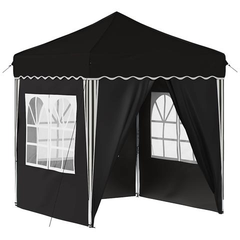 Tenda per feste a pop-up 195 x 195 x 245 cm Nero Tessuto Oxford - Foto 1
