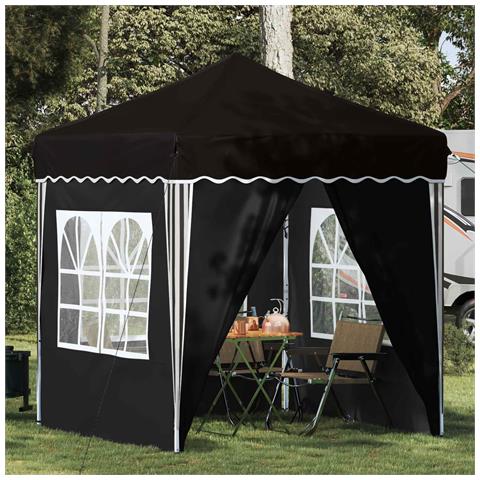 Tenda per feste a pop-up 195 x 195 x 245 cm Nero Tessuto Oxford - Foto 2