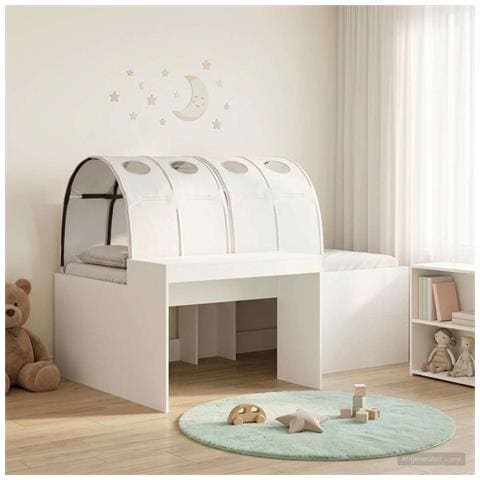 Letto con Tunnel 4 pcs Bianco Legno ingegnerizzato - Foto 2