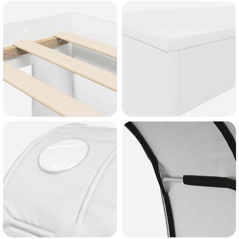 Letto con Tunnel 4 pcs Bianco Legno ingegnerizzato - Foto 9