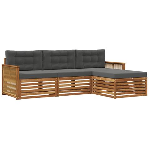Set di divani da esterno con cuscino Naturale e Antracite - Foto 1
