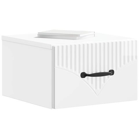 Mobiletto da notte a muro 2 pcs Bianco Lucido 34,5 x 33 x 20 cm - Foto 2