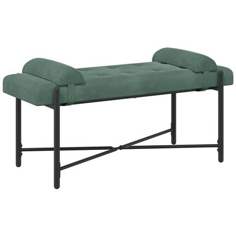 Panchina con bottoni e cuscini Verde Mare 110 x 40 x 46 cm - Foto 1