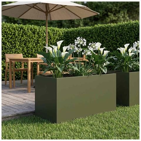 Vaso da giardino Verde Oliva 100 x 50 x 50 cm - Foto 2