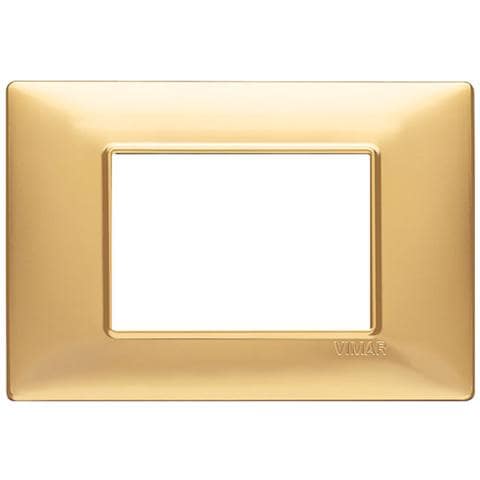 Placca 3 Moduli Oro Opaco Plana 14653.25 - Foto 1