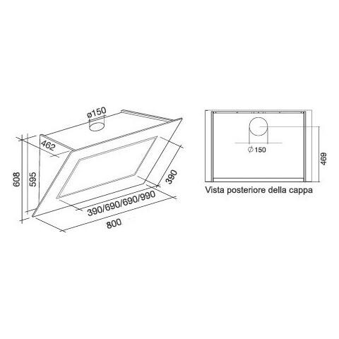 Cappa Quasar a Parete da 80 cm Aspirante Colore Bianco - Foto 6