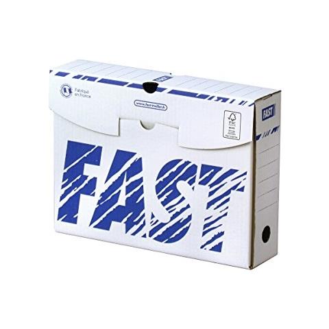  set Di 10 scatole Archivio Manuali Bianco / blu Dos 8cm Blanc / bleu - Foto 1