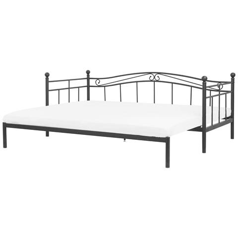 Letto Estensibile In Metallo Nero 80-160x200 Cm Tulle - Foto 13