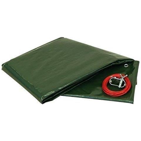 Telo con Elastico per Piscina Esterna Rotonda Diametro 427 cm Copertura