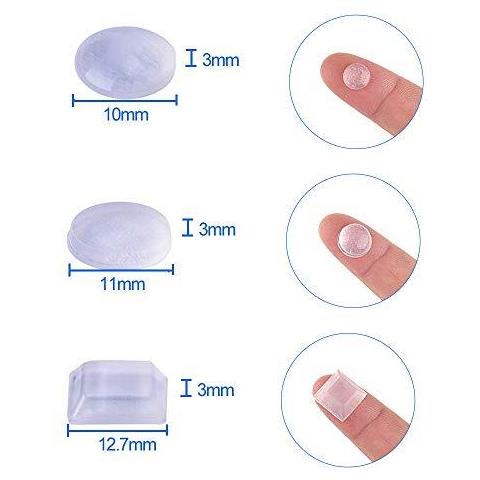 Piedi Lontani Gomma Bumper Pads Piedini Adesivi In Gomma Sportello Dellauto Paraurti - Round Emisferici Piazza Del Rumore Dampening Paraurti Per Porta Cassetti Notebook Vetro Non Slip (3 Formati) - Foto 2
