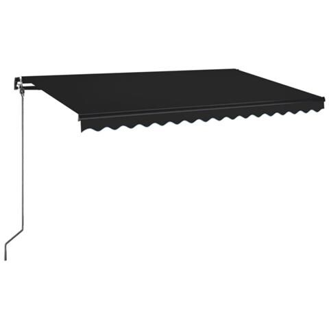 Tenda da Sole Retrattile Manuale con LED 400x350 cm Antracite - Foto 1