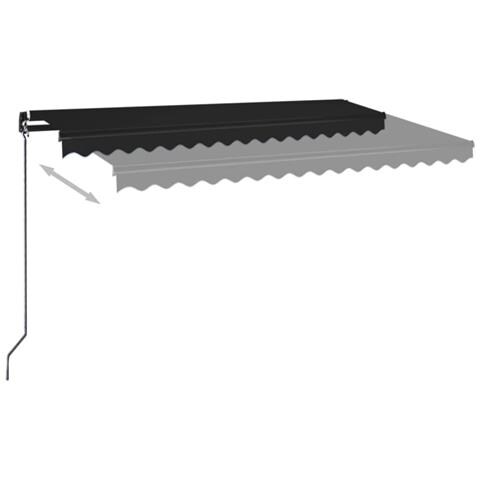 Tenda da Sole Retrattile Manuale con LED 400x350 cm Antracite - Foto 7