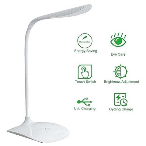 Desk Lamp Di Protezione Degli Occhi Led Lampada Flessibile Comodino Desk Lamp Lettura Del Led Luce Dello Scrittorio White2 - Foto 1