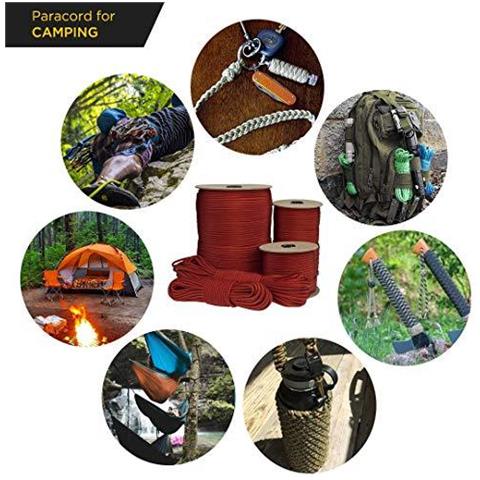 Paracord 550 Del Cavo Dei Paracadute Di Tipo Iii Mil-spec 7 Fili Di Sopravvivenza (neon Verde 15 M)  - Foto 2