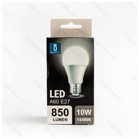 Lampadina Led A5 A60 10w Attacco E27 850 Lumen Color Box 6400k Luce Fredda Misura D60h109mm Equivale 85w Incandescenza - Foto 1
