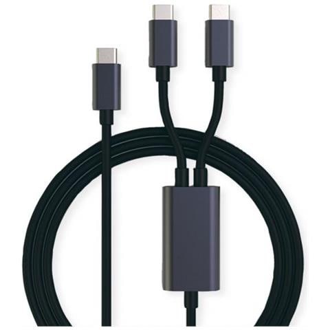 Cavo Usb - Da Usb-c A 24 Pin (m) A Usb-c A 24 Pin (m) - Usb 2.0 - 185 M - Alimentatore Usb (100 W) - Nero (11.0 - Foto 1