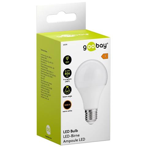 Lampadina Led E27 Bianco Caldo 8.5w Satinata, Classe F - Foto 3