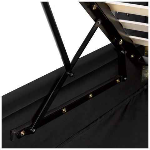 Letto Matrimoniale Contenitore Velluto Nero 180 X 200 Cm Lubbon - Foto 2