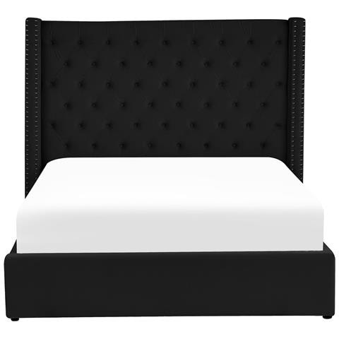 Letto Matrimoniale Contenitore Velluto Nero 180 X 200 Cm Lubbon - Foto 8