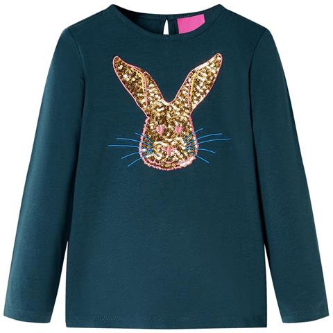 Maglietta Per Bambini A Maniche Lunghe Verde Scuro 104 - Foto 1