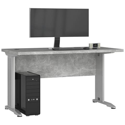 Scrivania per computer BM135, 135x60x76 cm, Colore Grigio Cemento - Foto 1