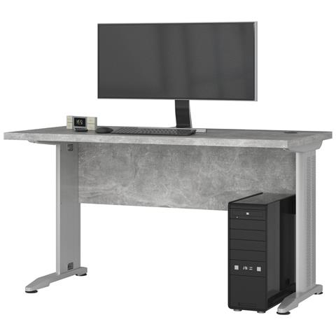 Scrivania per computer BM135, 135x60x76 cm, Colore Grigio Cemento - Foto 2