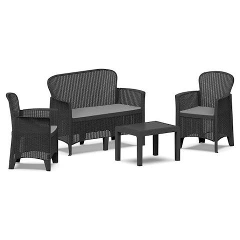 Set Salotto Jungle Antracite Con Cuscini - Foto 1