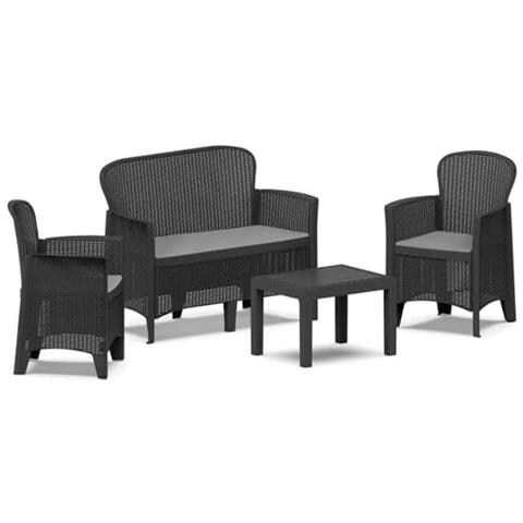 Set Salotto Jungle Antracite Con Cuscini - Foto 4