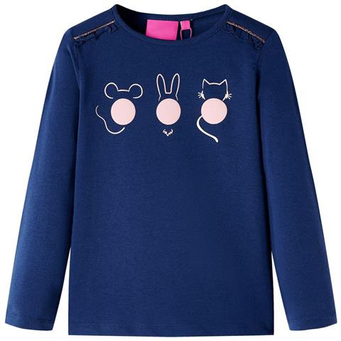 Maglietta Da Bambino A Maniche Lunghe Blu Marino 128 - Foto 1