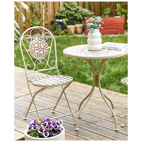 Set Di 2 Sedie Metallo Bianco Spello - Foto 1