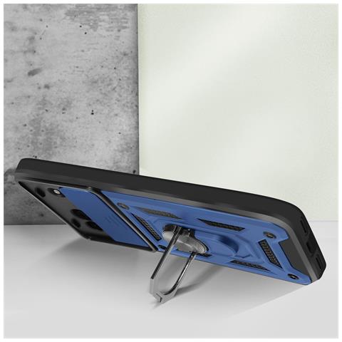 Cover Per Google Pixel 8a Anello Supporto Coprifotocamera Scorrevole, Blu Scuro - Foto 2