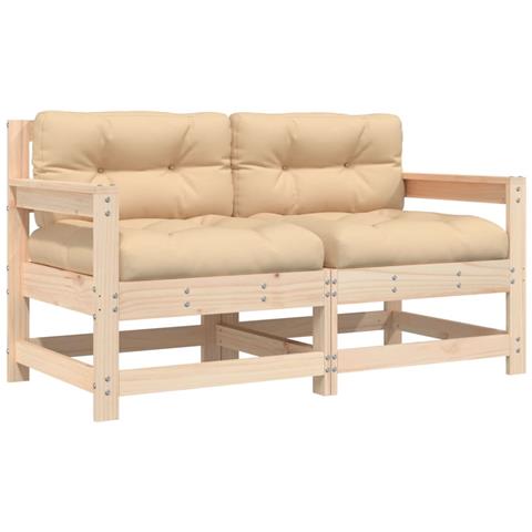 Sedie Da Giardino Con Cuscini 2 Pz Legno Massello Di Pino - Foto 2