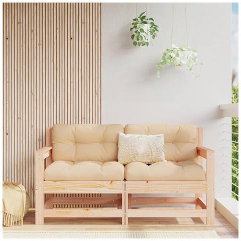 Sedie Da Giardino Con Cuscini 2 Pz Legno Massello Di Pino - Foto 1