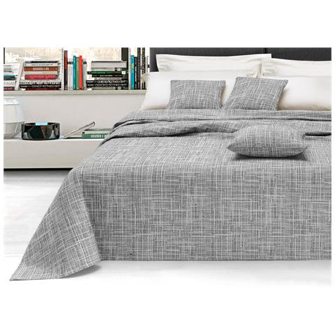 Telo Arredo Copridivano Multiuso Copritutto Misto Cotone Modello Multirighe 180x260 Silver - Foto 2