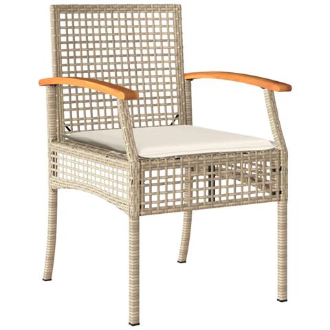 Set Divani da Giardino 4 pz con Cuscini in Polyrattan Beige - Foto 2