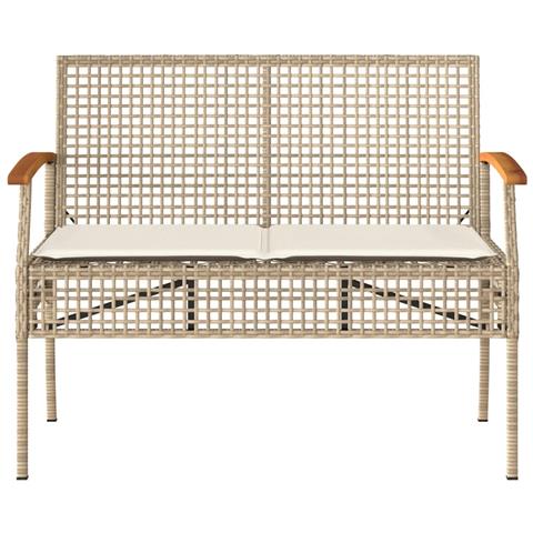 Set Divani da Giardino 4 pz con Cuscini in Polyrattan Beige - Foto 10