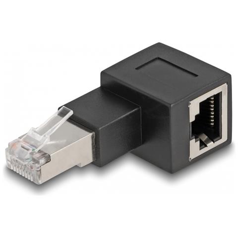 Adattatore da maschio RJ45 a femmina RJ45 Cat. 6A 90° angolato verso destra - Foto 2