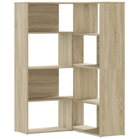 Libreria Angolare 4ripiani Rovere Sonoma 85x85x140cm Truciolato - Foto 2