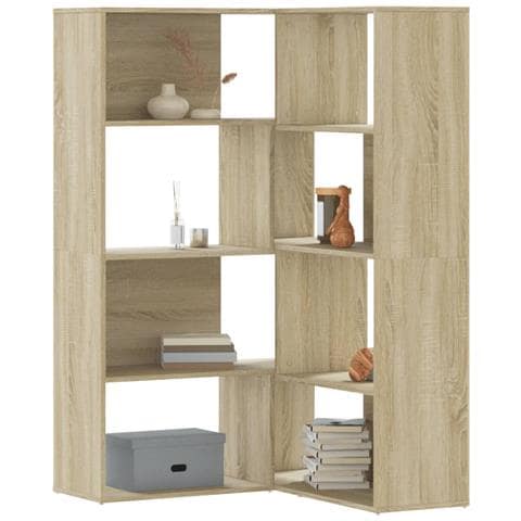 Libreria Angolare 4ripiani Rovere Sonoma 85x85x140cm Truciolato - Foto 1