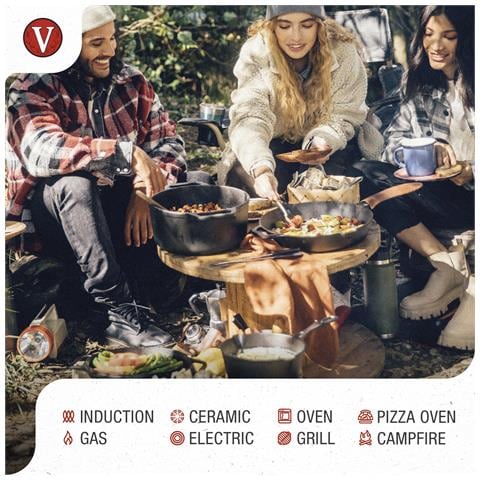 Victoria 32296 Forno Olandese Induzione Ghisa Smaltata 25cm, Pentola 3,8l Senza Ptfe E Pfoa  Nero - Foto 8