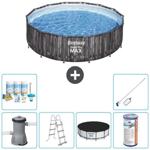 Piscina Fuori Terra - In Giro - 427x107 Cm - Grigio - Include Accessori Coordinati Cb32 - Foto 1