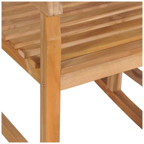 Sedia A Dondolo Con Cuscino Nero In Legno Di Teak - Foto 8