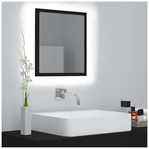Specchio Da Bagno A Led Nero 40x8,5x37 Cm In Acrilico - Foto 8