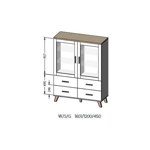 LOTTA WIT120 WOT+B armadio soggiorno Vetrina - Foto 2