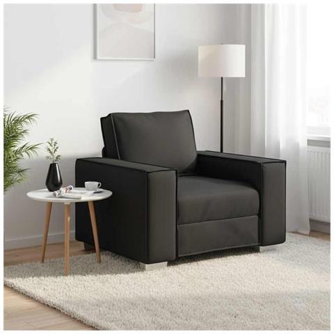 Poltrona in ecopelle nera - 59 cm - Foto 2
