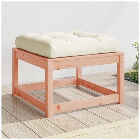 Poggiapiedi da Giardino con Cuscino Legno Massello di Douglas - Foto 2